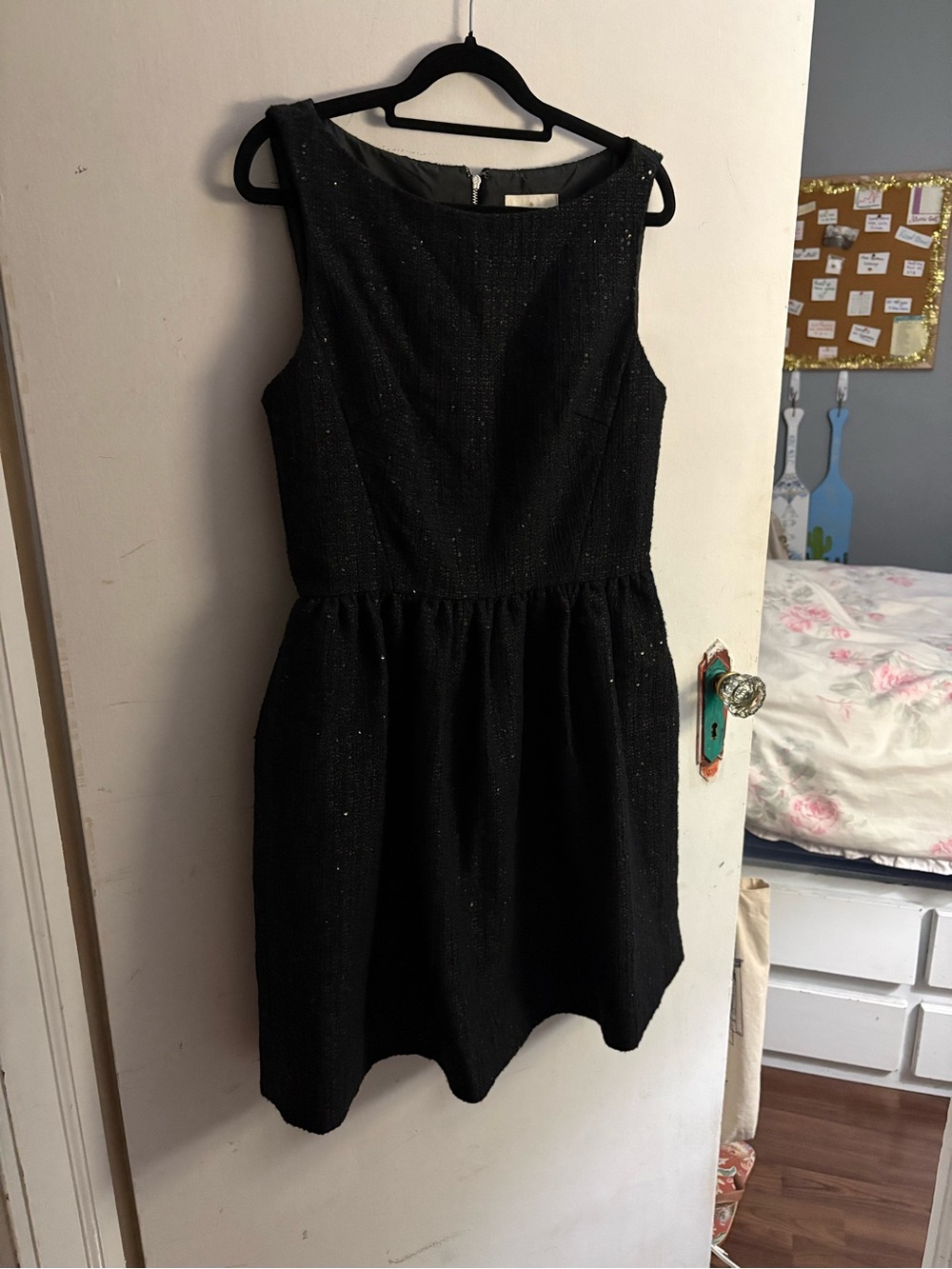 kate spade Black Sparkle Fit-and-Flare Dress - Picture 3 of 7